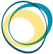 A circle with a yellow and blue background. AI generated content